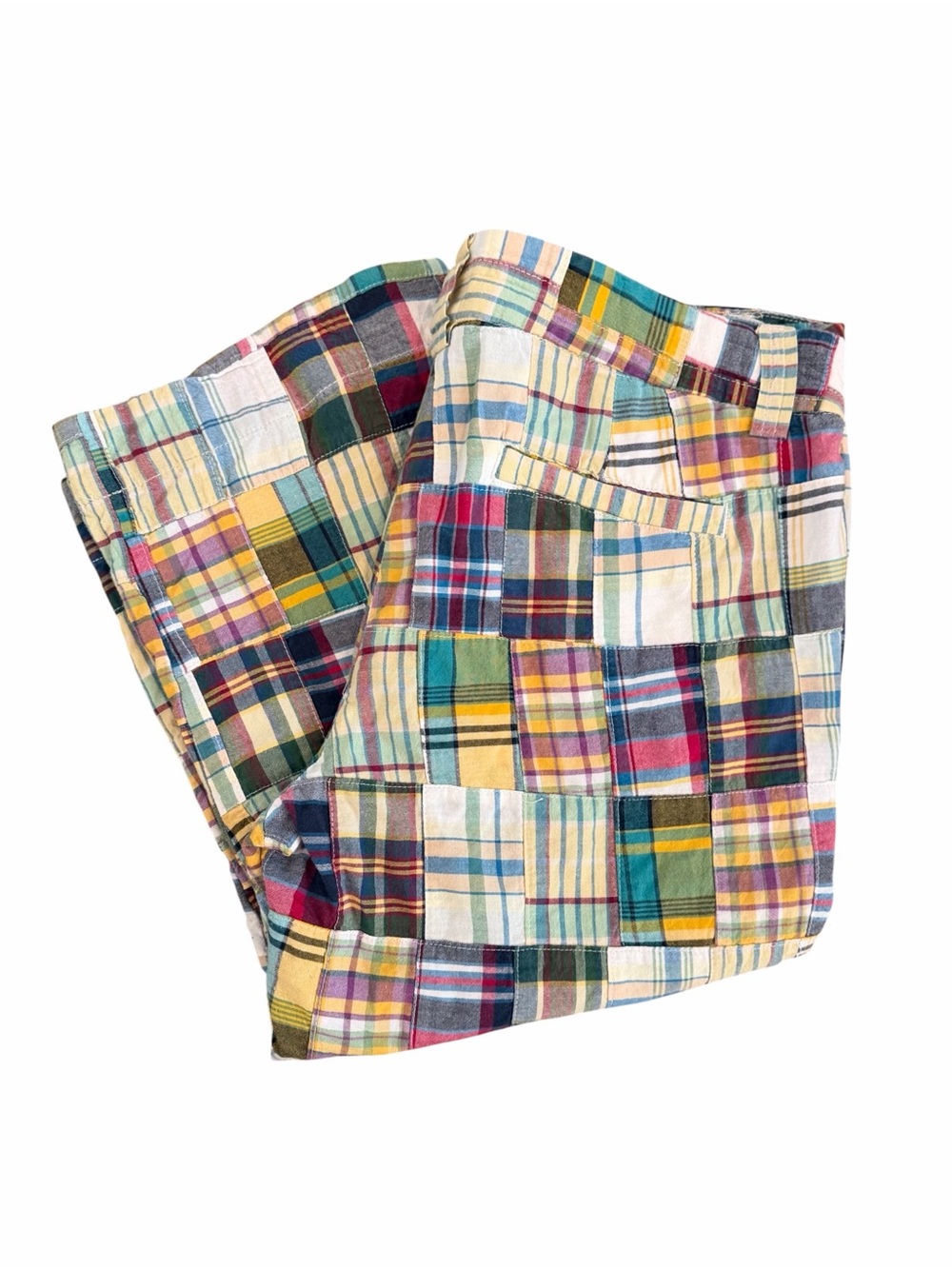 J. Crew Factory Madras Patchwork Plaid Cropped Pants - Picture 3 of 9